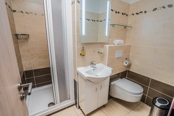EA Hotel Lipno u Černé v Pošumaví - čtyřlůžkový pokoj, koupelna