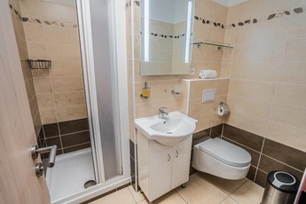 EA Hotel Lipno - čtyřlůžkový pokoj, koupelna